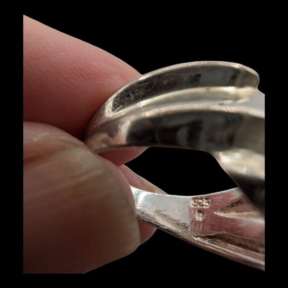 Vintage Sterling Silver Swirl Ring .925 Size 5.5 Toe Ring - Picture 3 of 5